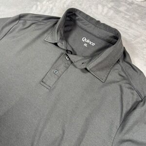 Quince Shirt Mens XL Heather Black Flow Knit Breeze Performance Polo Stretch